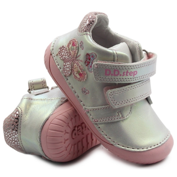 Pierwsze buty barefoot dla dziewczynki wiosenne D.D.step s070-313a white