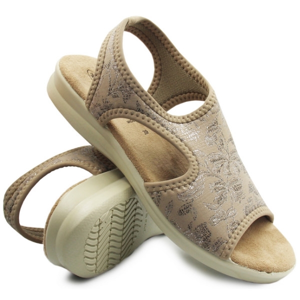 Damskie sandały z elastycznej i miękkiej tkaniny SANITAL-FLEX 8056.17