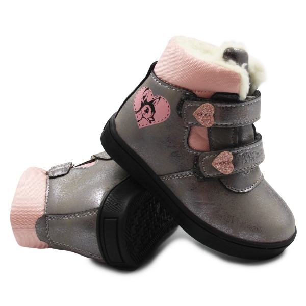 Ocieplane buty na zimę dla dziewczynki Wojtyłko 3z24128 szary