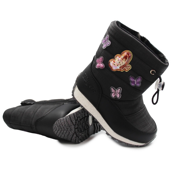 Buty na śnieg dla dziewczynki wysokie śniegowce ocieplane Wojtyłko 2z24133 czarny