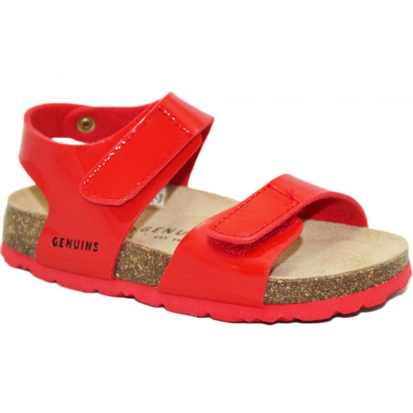 Czerwone Sandały Dla Dziewczynek Na Rzepy Genuins Jean Bio Charol Rojo